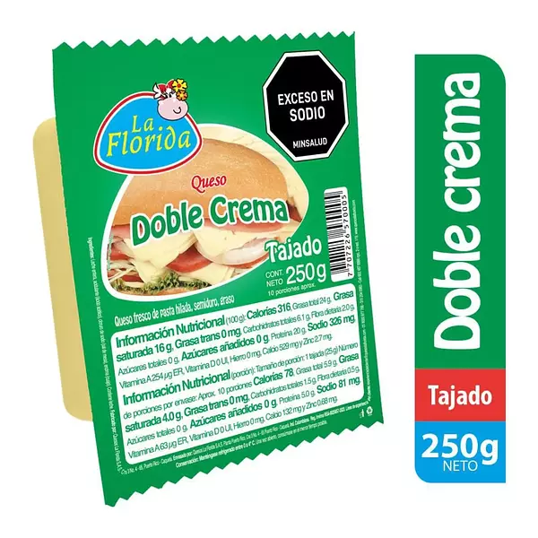 Queso La Florida Doble Crema Tajado 250g