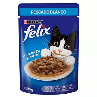 Alimento Para Gatos Felix Humedo Con Pescado Blanco 85g