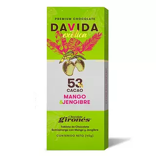 Chocolatina Mango & Jengibre 53% 40g