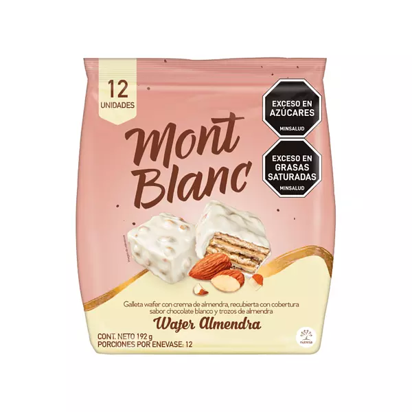 Galleta Mont Blanc Wafer Almendra Blanca 192g