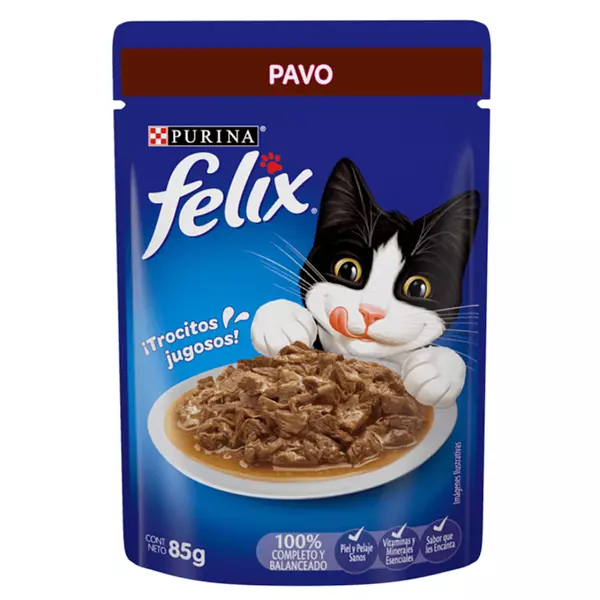 Alimento Para Gatos Felix Humedo Con Pavo 85g