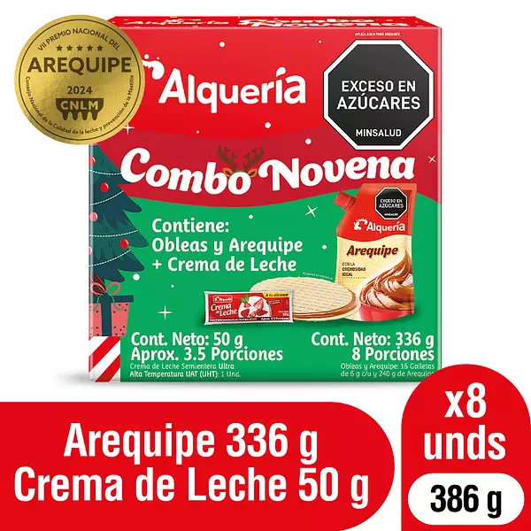 Caja De Obleas Alqueria Arequipe+Crema Navidad