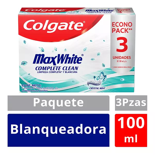 Crema Dental Colgate Max White Tripack 100ml