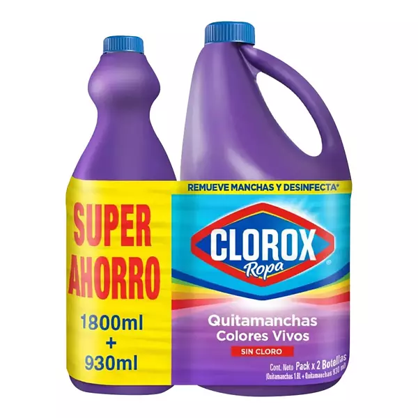 Blanqueador Clorox 1800ml + 930ml Ropa Color