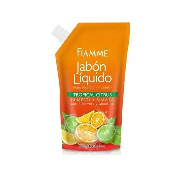 Jabon Liquido Fiamme Tropical Citrus Doypack 1000ml