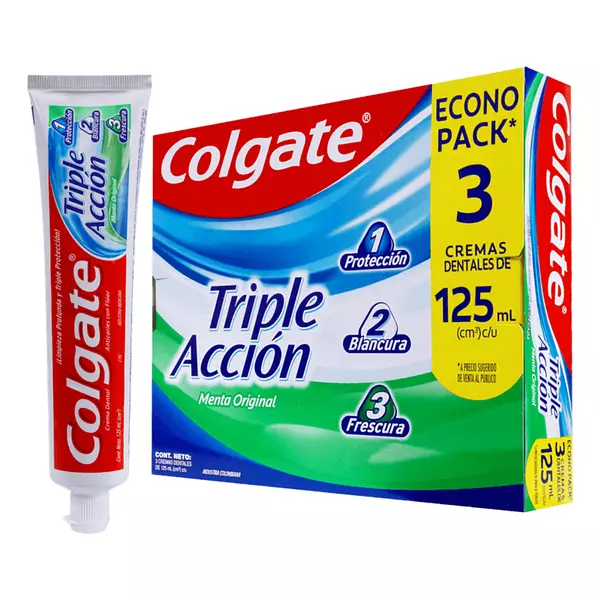 Crema Dental Colgate Triple Accion Tripack 125ml