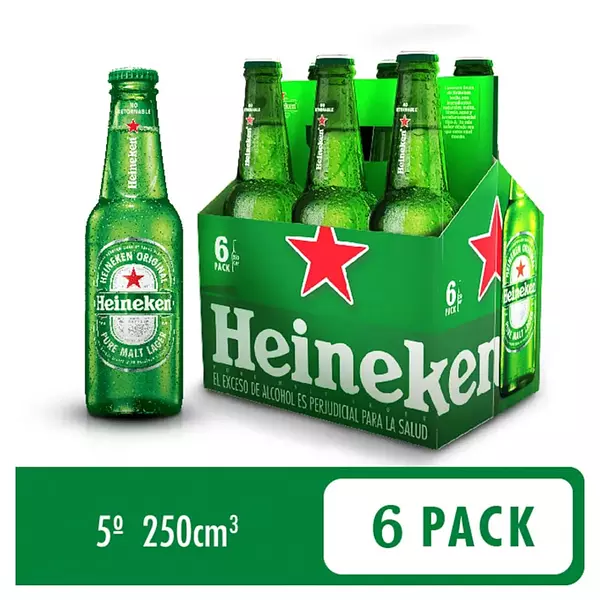 Cerveza Heineken Botella Sixpack 250ml