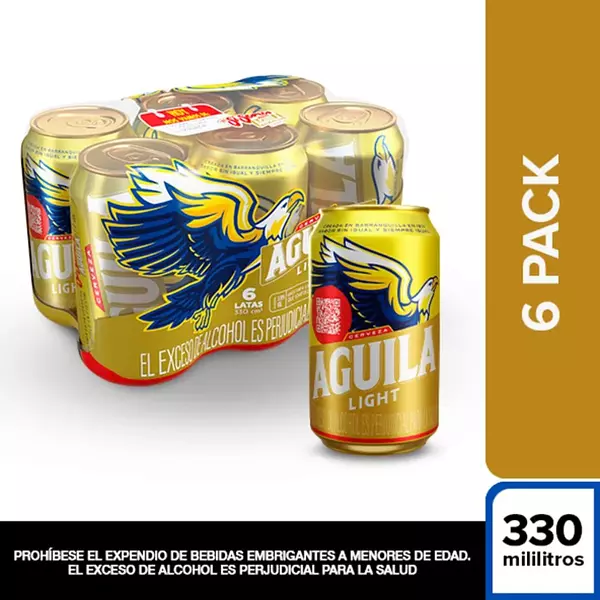 Cerveza Aguila Light Sixpack Lata 330ml