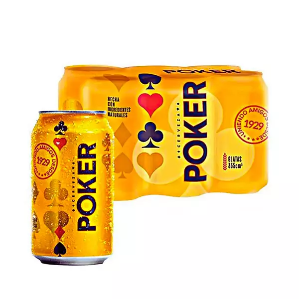 Cerveza Poker Sixpack Lata 330ml