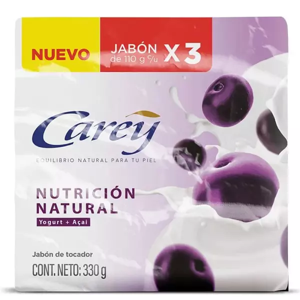 Jabon De Baño Carey Nutricion Natural 3*110g