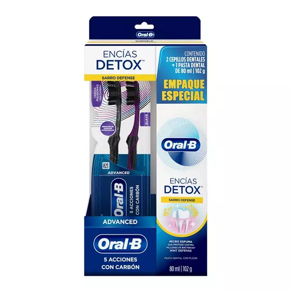 Cepillo Dental Oralb Detox 2und + Crema 102g