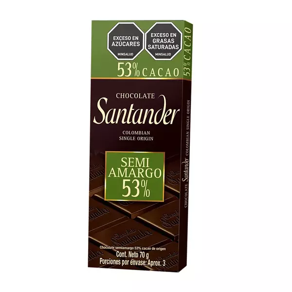 Chocolate Santander 53% Semiamargo 70g