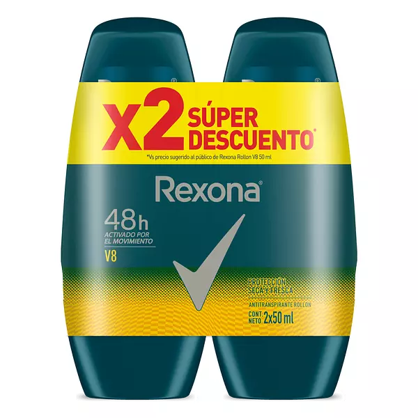 Desod Rexona Men Duo X 50ml Rollon V8