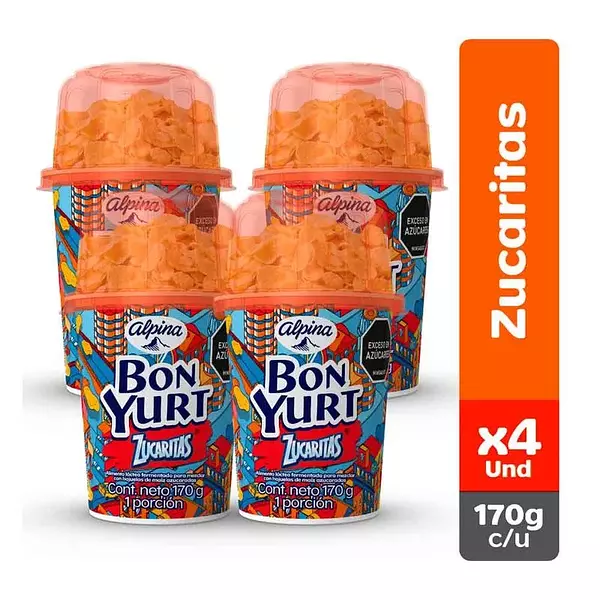 Yogurt Con Cereal Bonyurt Zucaritas Fourpack 170g