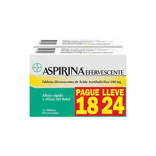 Aspirina Efervecente Pague 18 Lleve 24