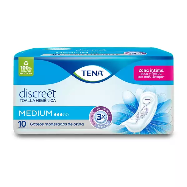 Toalla Tena Mujer Medium 10 Und