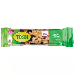 Barra De Cereal Tosh Avena Mani Y Pasas 23g