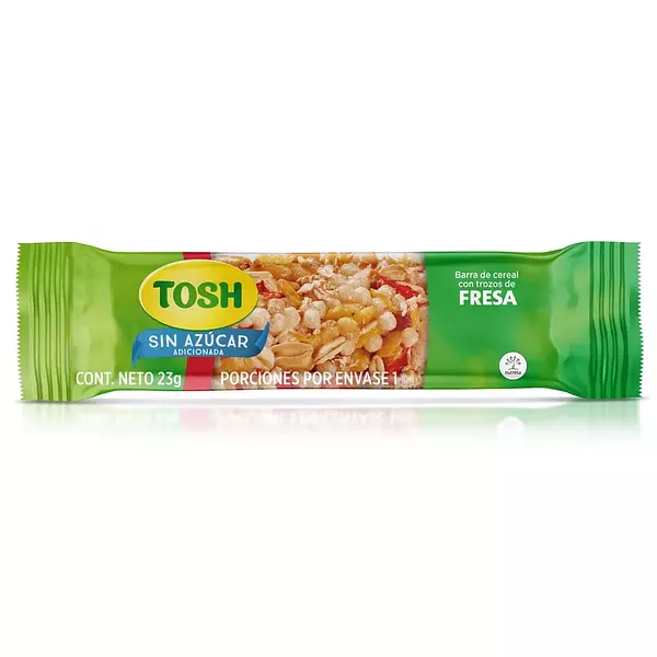 Barra De Cereal Tosh Fresa Sin Azucar 23g