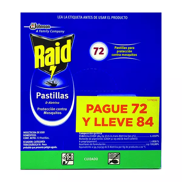 Insecticida Raid Estuche Pague 72und Lleve 84 Und