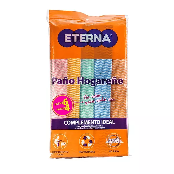 Paño Hogareño Eterna Pague 4 Lleve 6 Und