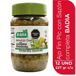 Ajo Picado Badia Sazon Completo 226.7g