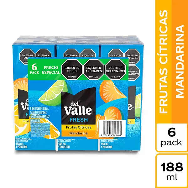 Jugo Del Valle Frutal Mandarina + F.C. 6*188ml
