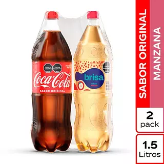 Duo De Gaseosa Coca Cola Y Agua Brisa Manzana 1.5l