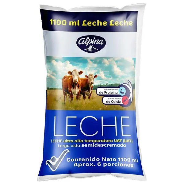 Leche Alpina Semidescremada Uht 1100ml