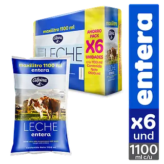 Leche Alpina Entera Sixpack 1100ml