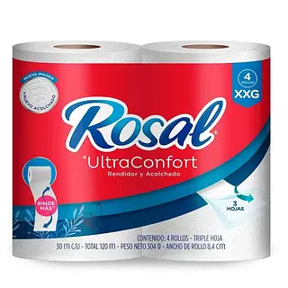 Papel Higienico Rosal Ultraconfort 4*30 M