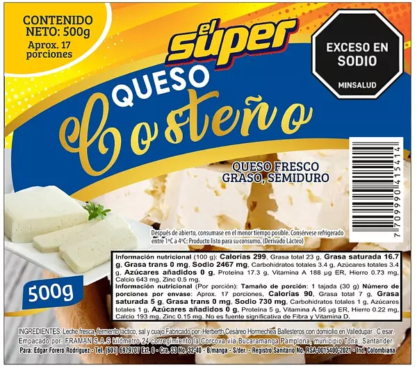 Queso El Super Costeño 500g