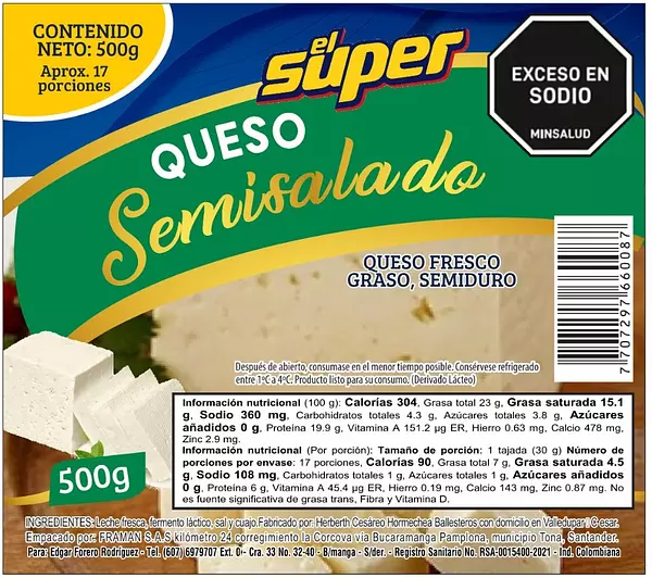 Queso El Super Semisalado 500g