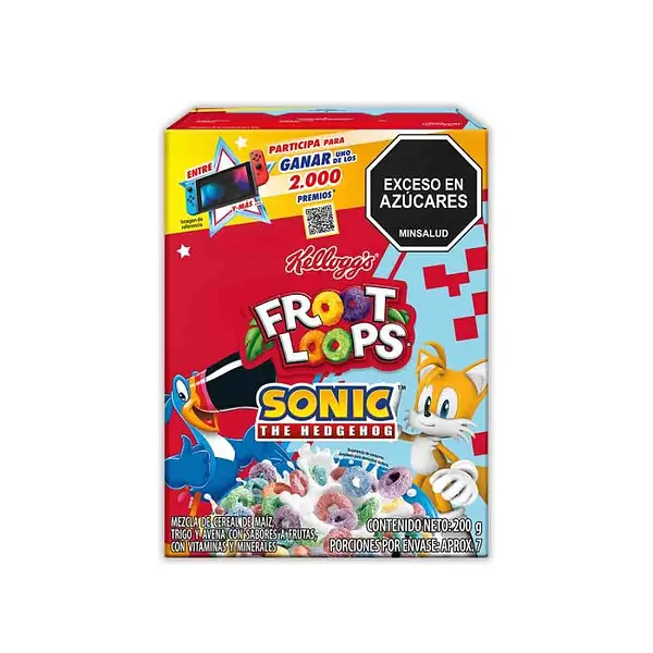 Cereal Kellogs Froot Loops Sonic Caja 200g