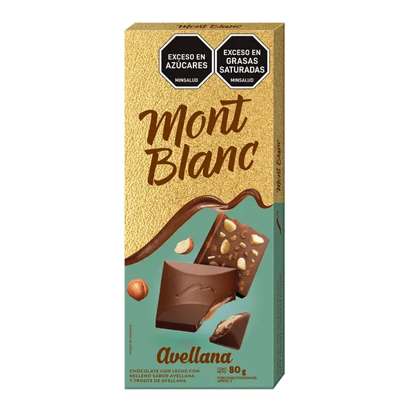 Chocolatina Mont Blanc Avellana 80g