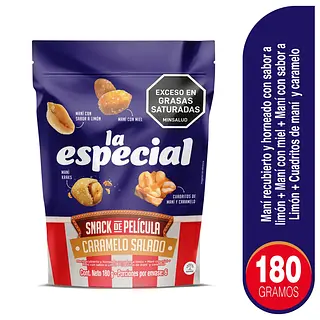 Mani La Especial Snack De Pelicula Caramelo Y Sal 180g