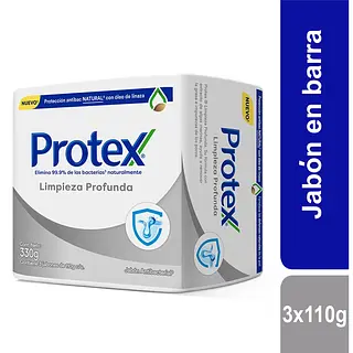 Jabon De Barra Protex Limpieza Profunda Tripack 110g