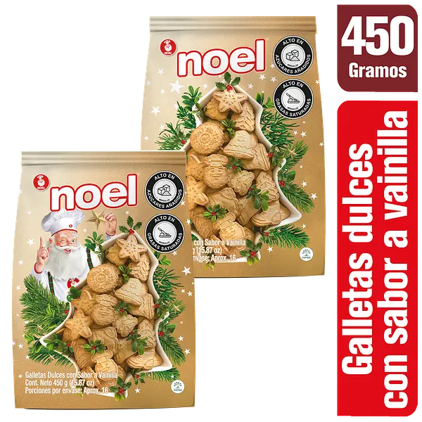 Galleta Navideña Noel Dorada Bolsa 400gr