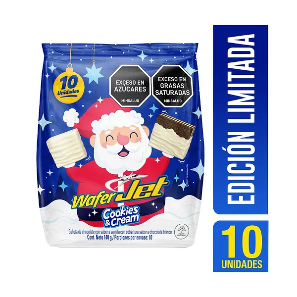Galleta Jet Wafer Cuadritos Navidad 140g