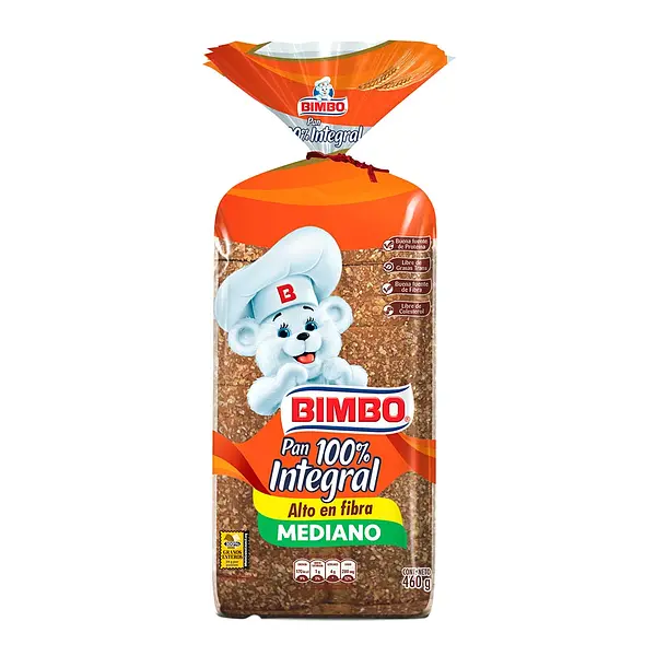 Pan Bimbo 100% Integral 460g