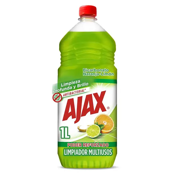 Limpia Pisos Ajax Bicarbonato Naranja Limón 1l