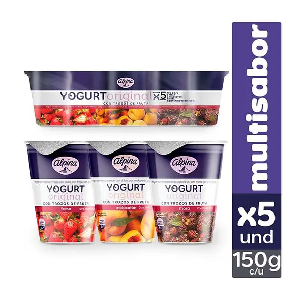 Yogurt Alpina Multisabor Sixpack 150g