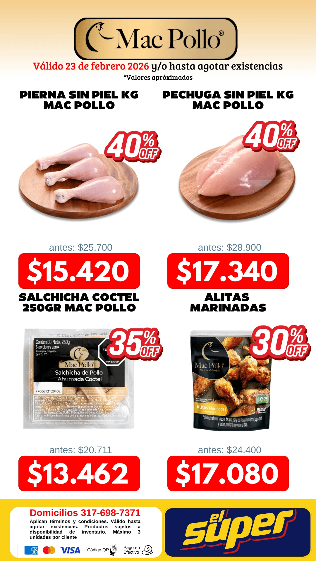 Súper ofertas Mac Pollo 23 de Febrero