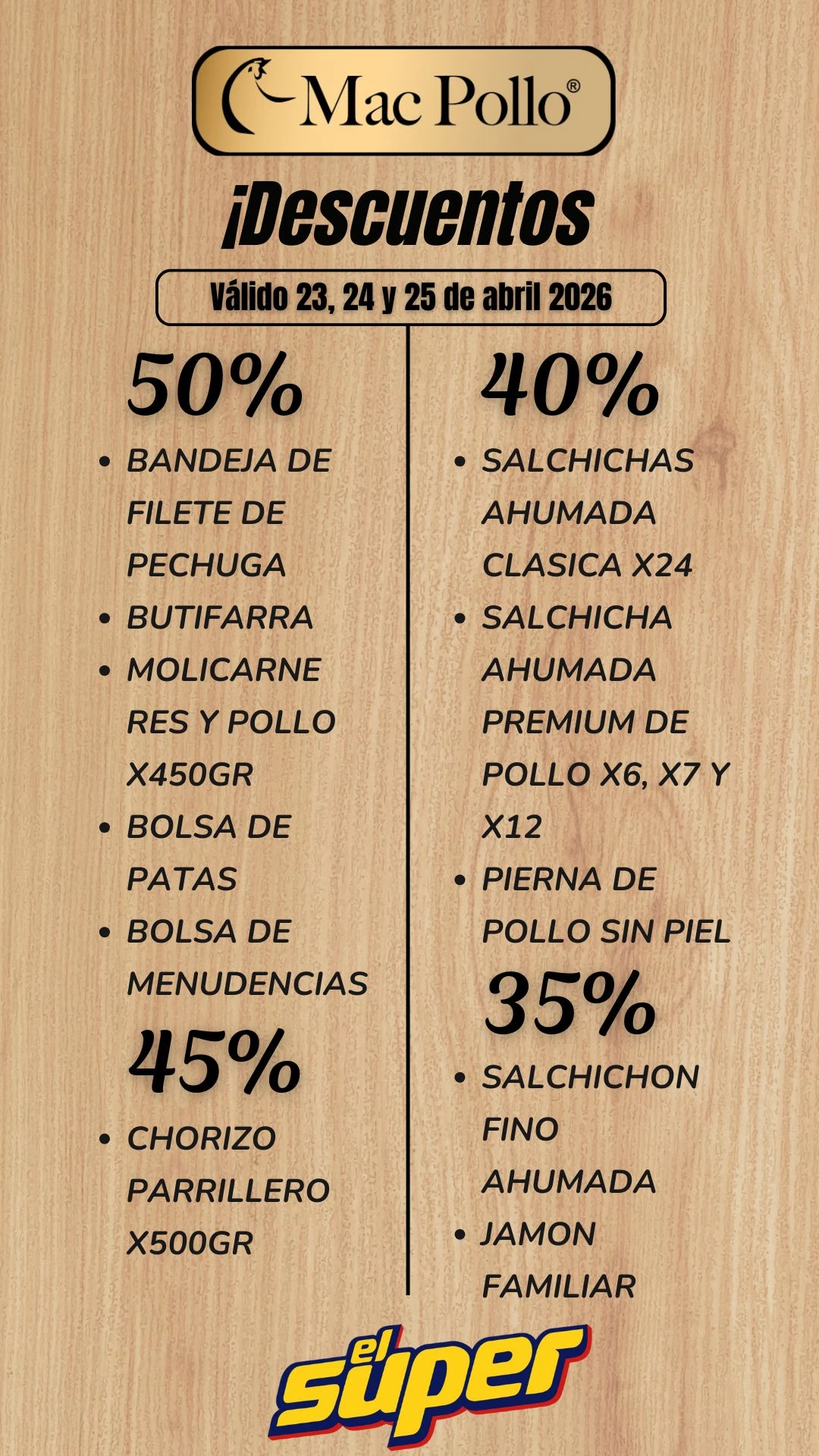 Súper ofertas Mac Pollo 