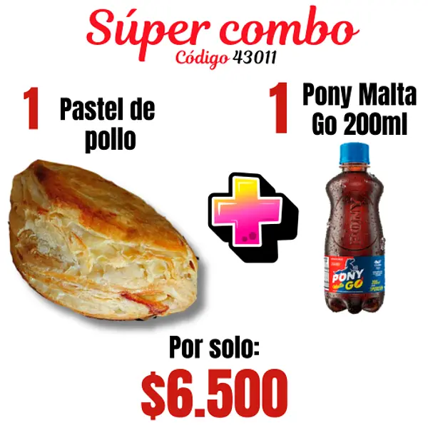 Súper Combo De Pastel De Pollo + Pony Malta Go 200ml