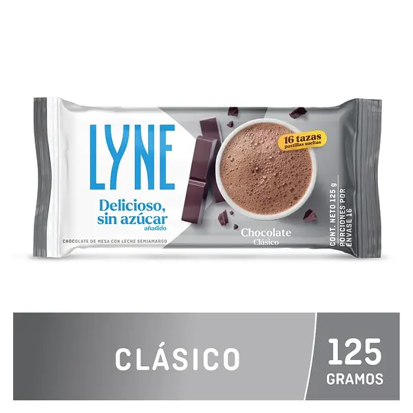 Chocolate Choco Lyne Clasico Sin Azucar 125g
