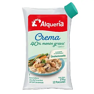 CREMA DE LECHE ALQUERIA 40% MENOS GRASA 170G